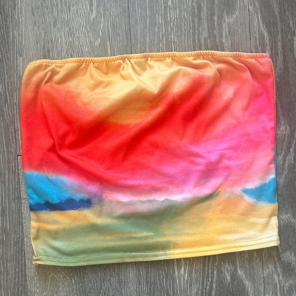Colorful Strapless Top
